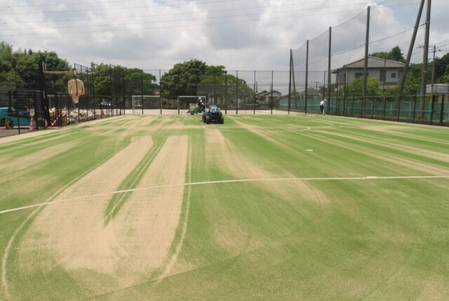 施工中(砂散布))