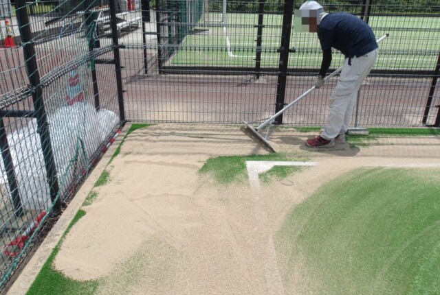 施工中(砂散布)