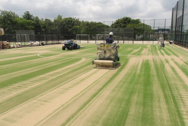 施工中(砂散布)